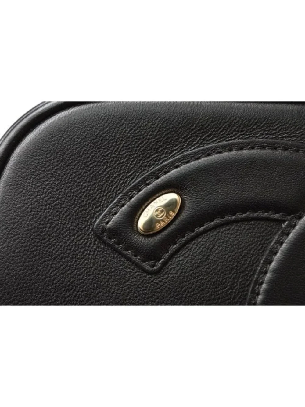 Chanel Belt Bag Chain Pouch Waist Black Gold Hardware